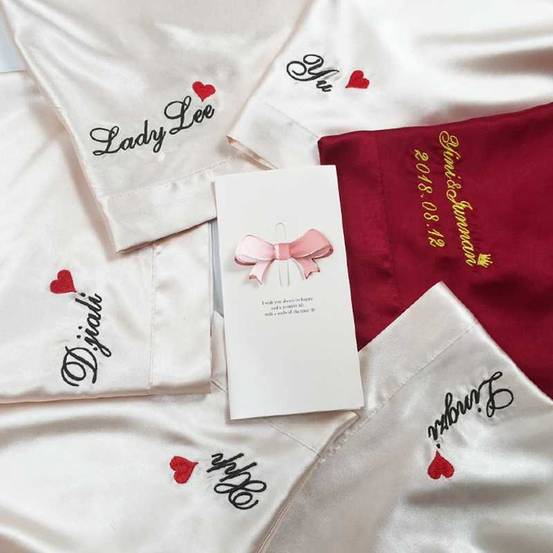 Custom Satin Bridesmaid Robes – Personalized with Name, Title, or Date | Wedding Party Gifts - Luzilly Bridal & Apparel