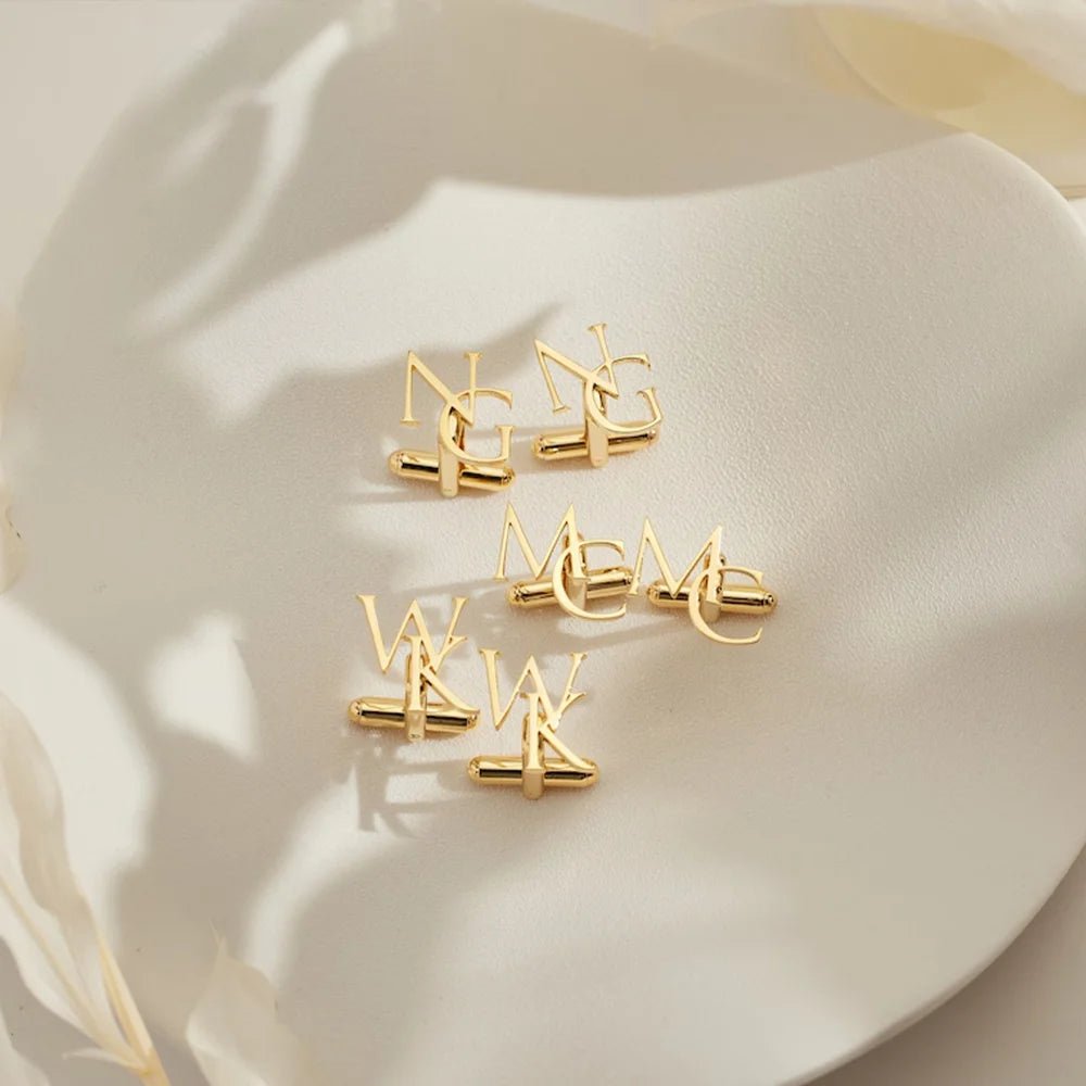 Customized Groom Wedding Cufflinks, Best Man Gift, Personalized Jewelry, Gift for Husband, Father's Day Gift - Luzilly Bridal & Apparel