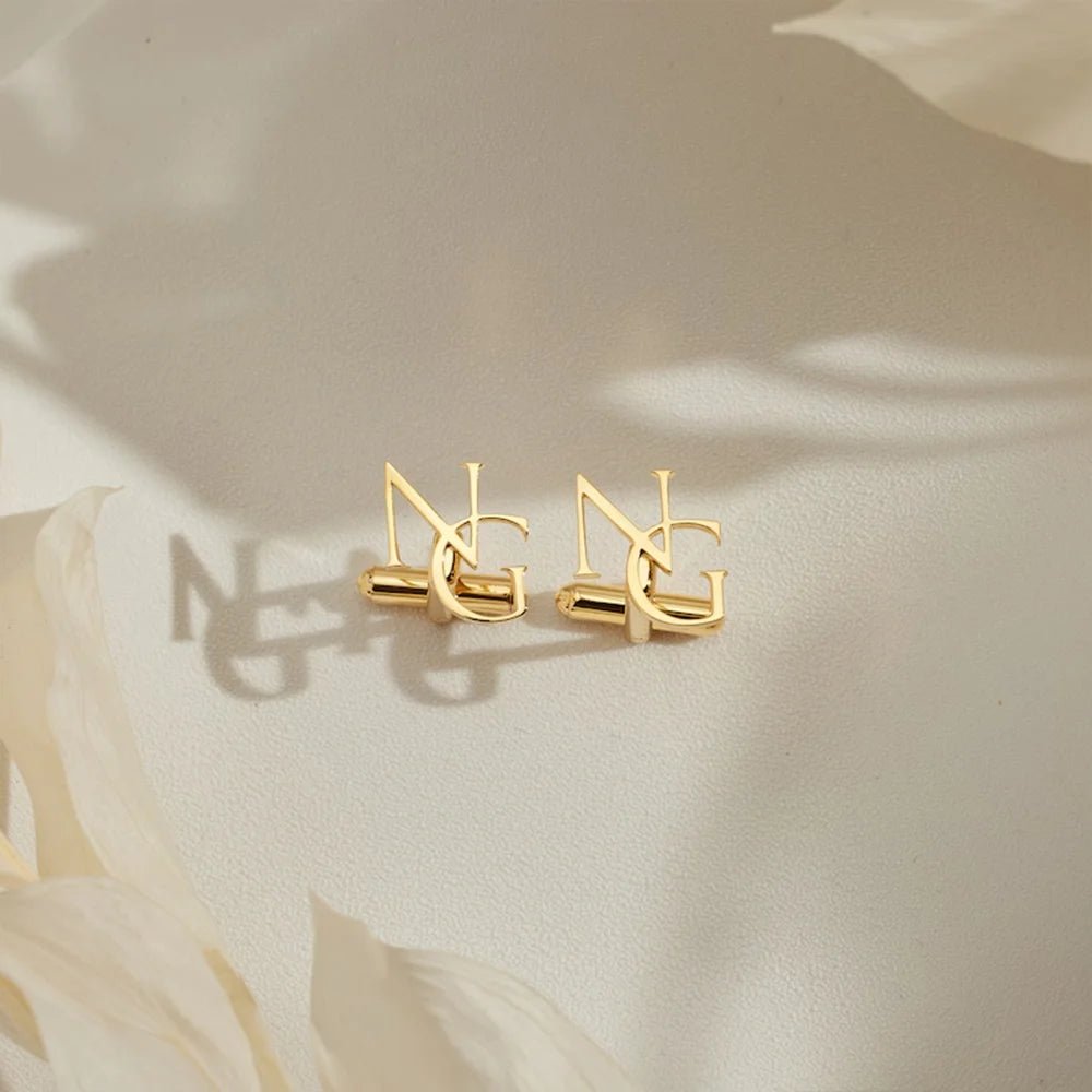 Customized Groom Wedding Cufflinks, Best Man Gift, Personalized Jewelry, Gift for Husband, Father's Day Gift - Luzilly Bridal & Apparel