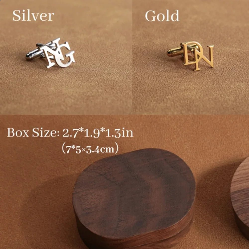 Customized initial cufflinks for weddings. Prepare wedding gifts for him. Prepare cufflinks for men. Prepare gifts for dad - Luzilly Bridal & Apparel