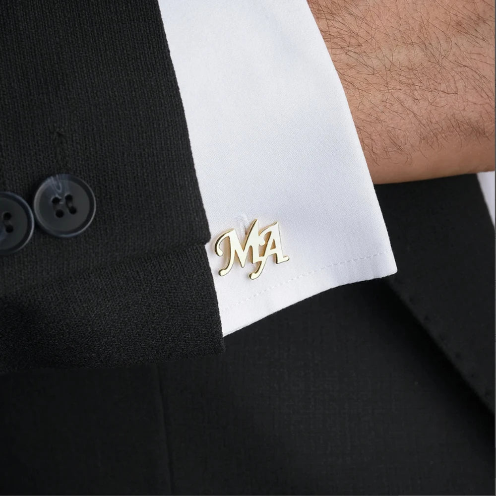 Customized initial cufflinks for weddings. Prepare wedding gifts for him. Prepare cufflinks for men. Prepare gifts for dad - Luzilly Bridal & Apparel
