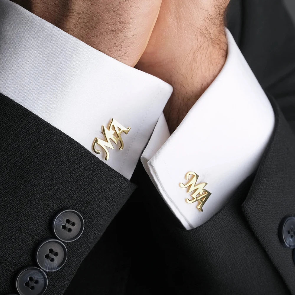 Customized initial cufflinks for weddings. Prepare wedding gifts for him. Prepare cufflinks for men. Prepare gifts for dad - Luzilly Bridal & Apparel