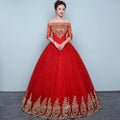 Customized Wedding Dress Embroidery Plus Size Red Embriodery Wedding Dresses Bridal Ball Gowns Dream Dresses - Luzilly Bridal & Apparel
