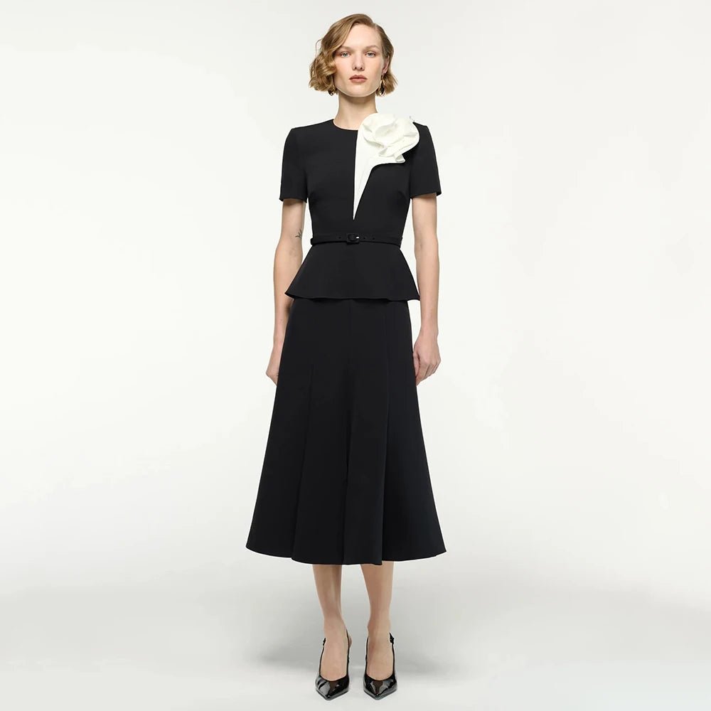 Customized Wedding Guest Dress 2 Pieces Short Sleeves Modern Mother of the Bride Dresses Mermaid Midi Women's Cocktail Gowns - Luzilly Bridal & Apparel