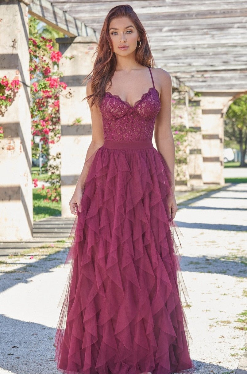 Dahlia Gown - Mulberry - Tulle & Lace Dress - Luzilly Bridal & Apparel