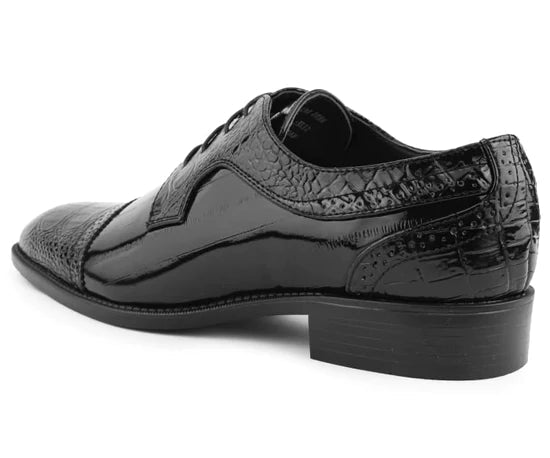 Dallas Cap-Toe Gator-Print Dress Shoe - Luzilly Bridal & Apparel
