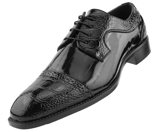 Dallas Cap-Toe Gator-Print Dress Shoe - Luzilly Bridal & Apparel