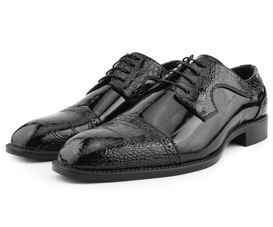 Dallas Cap-Toe Gator-Print Dress Shoe - Luzilly Bridal & Apparel