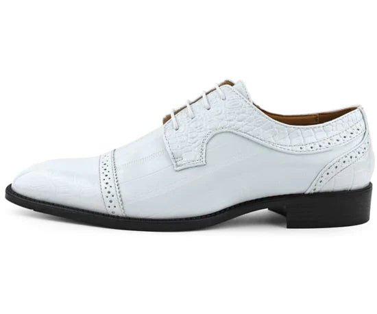 Dallas Cap-Toe Gator-Print Dress Shoe - Luzilly Bridal & Apparel