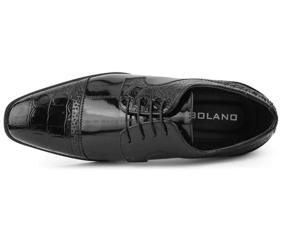 Dallas Cap-Toe Gator-Print Dress Shoe - Luzilly Bridal & Apparel