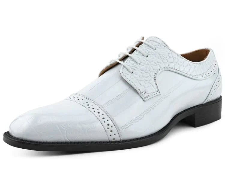 Dallas Cap-Toe Gator-Print Dress Shoe - Luzilly Bridal & Apparel