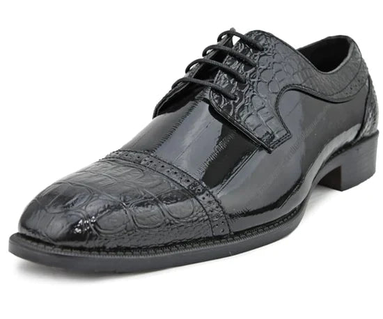 Dallas Cap-Toe Gator-Print Dress Shoe - Luzilly Bridal & Apparel