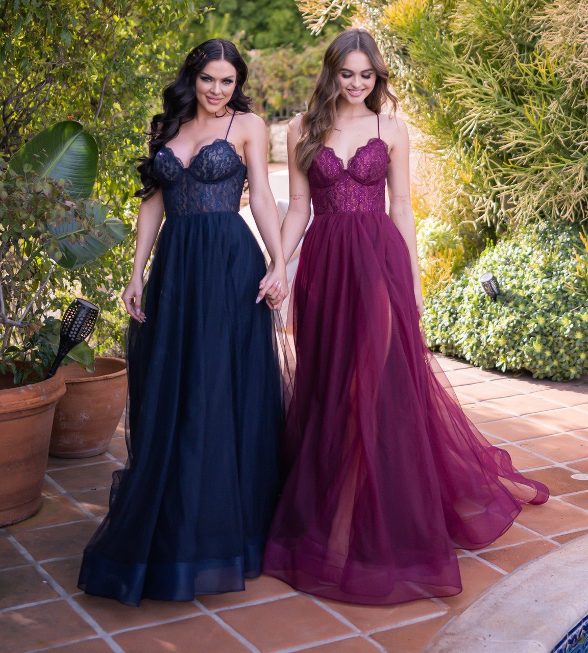 Dani Gown - Mulberry - Lace & Tulle A-line Dress - Luzilly Bridal & Apparel