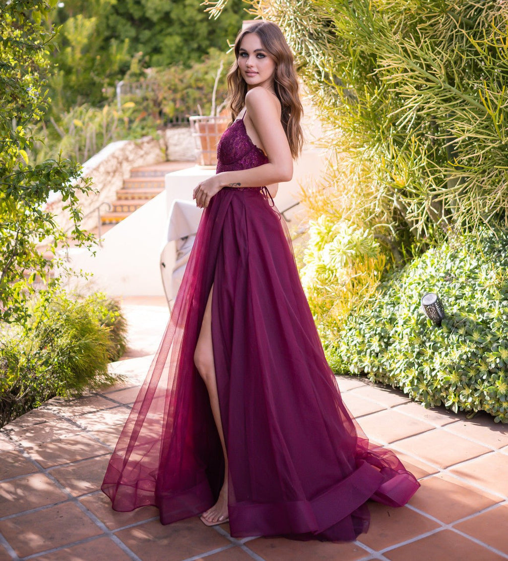 Dani Gown - Mulberry - Lace & Tulle A-line Dress - Luzilly Bridal & Apparel