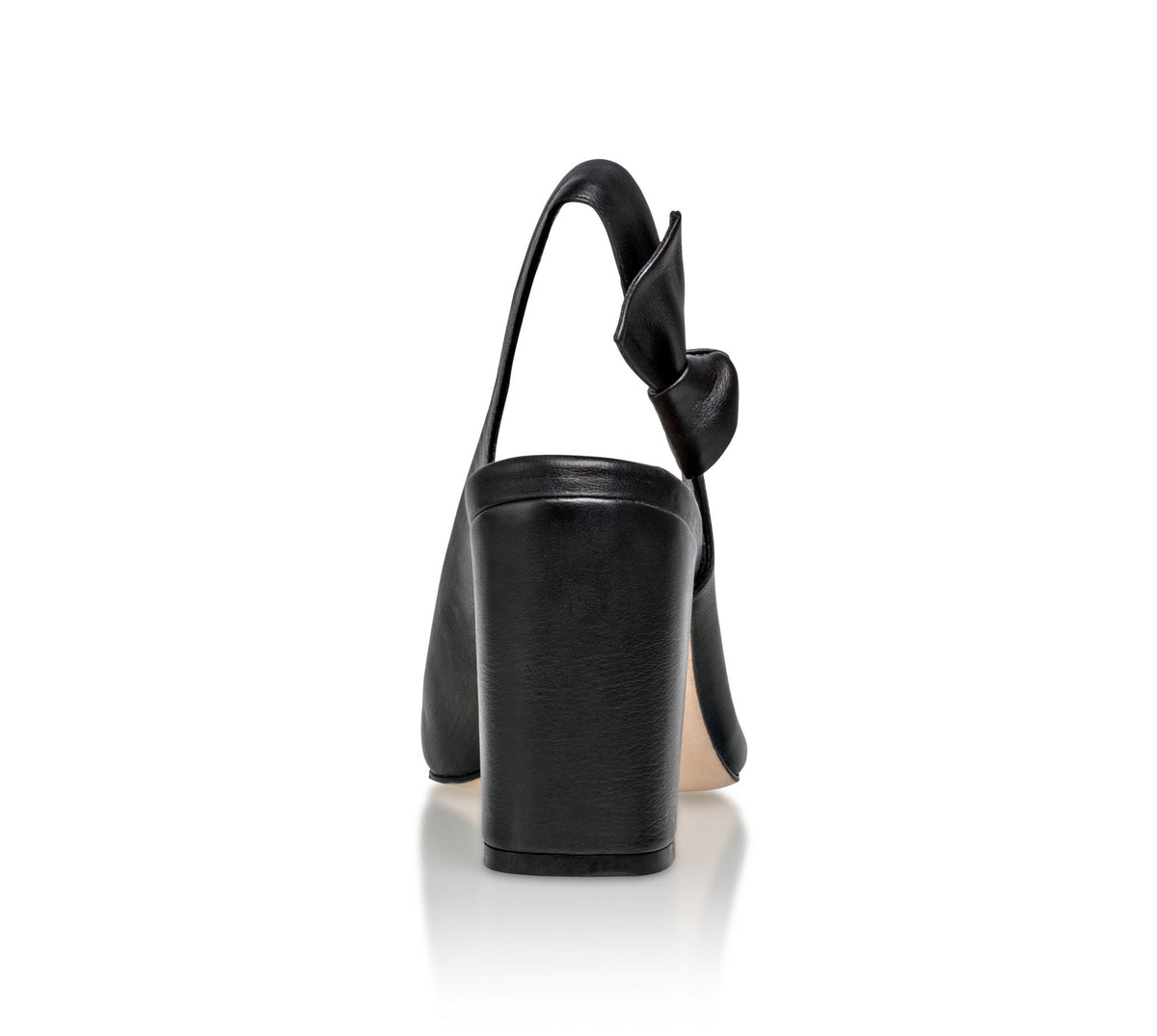 Daphne Leather Slingback Pump Black - Luzilly Bridal & Apparel