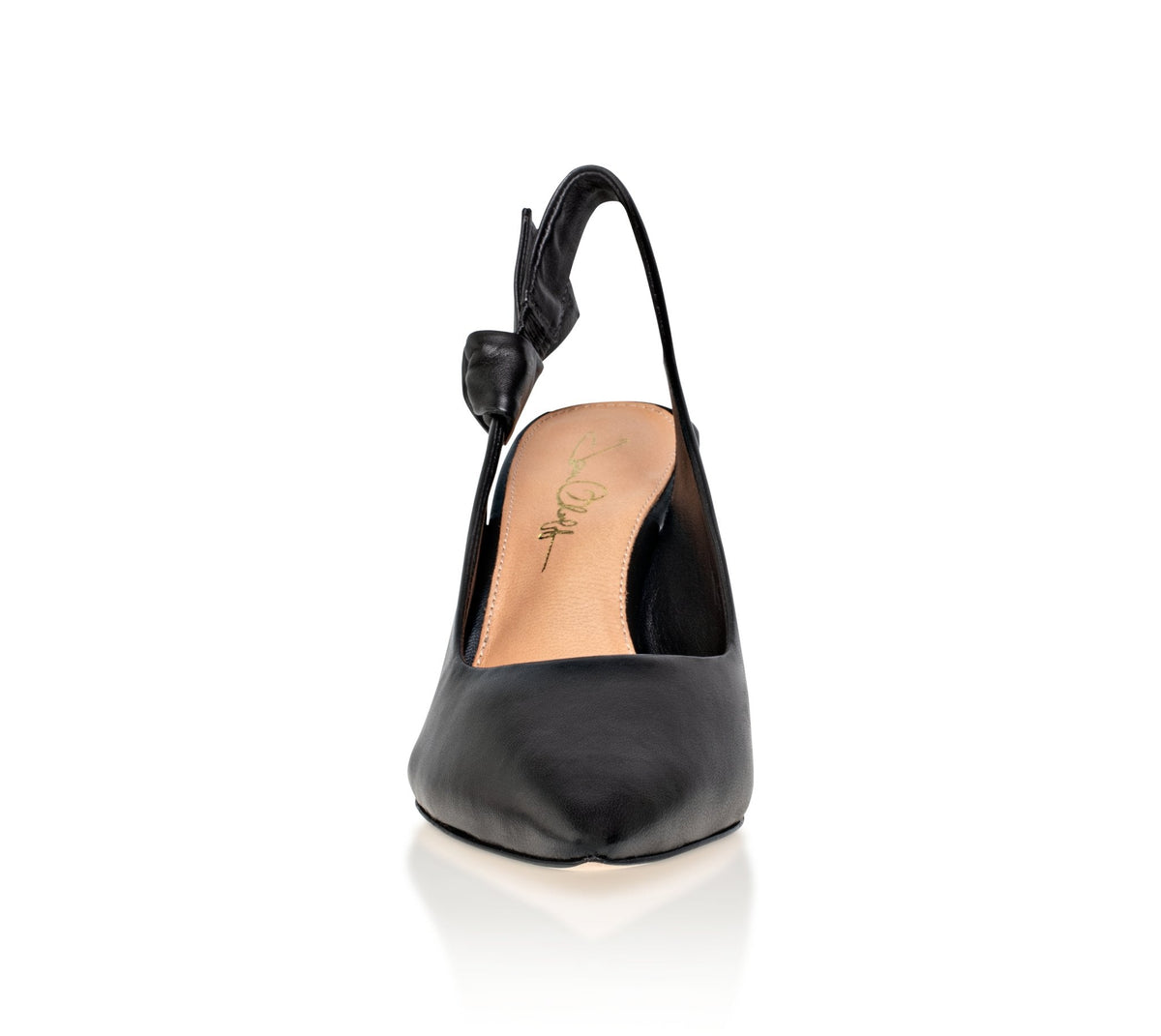 Daphne Leather Slingback Pump Black - Luzilly Bridal & Apparel