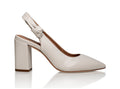 Daphne Leather Slingback Pump Off-White - Luzilly Bridal & Apparel