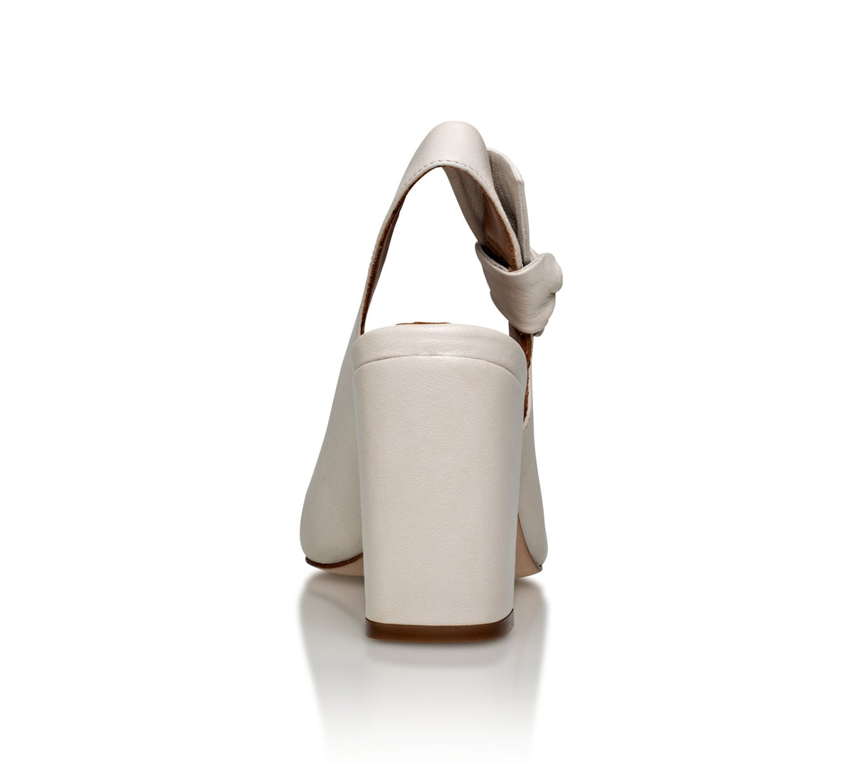 Daphne Leather Slingback Pump Off-White - Luzilly Bridal & Apparel