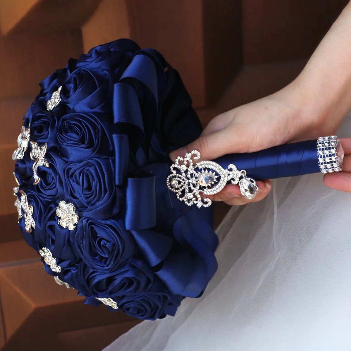 Dark Blue Rose Wedding Bouquet - Luzilly Bridal & Apparel