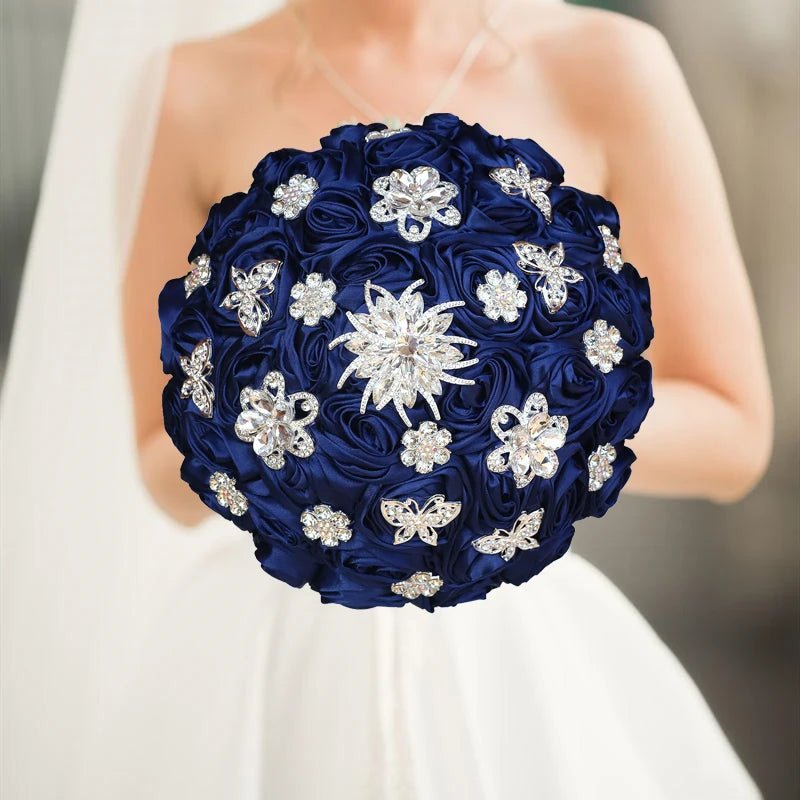 Dark Blue Rose Wedding Bouquet - Luzilly Bridal & Apparel