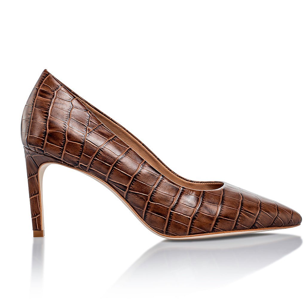 Deborah 2.0 Brown Croco - Luzilly Bridal & Apparel