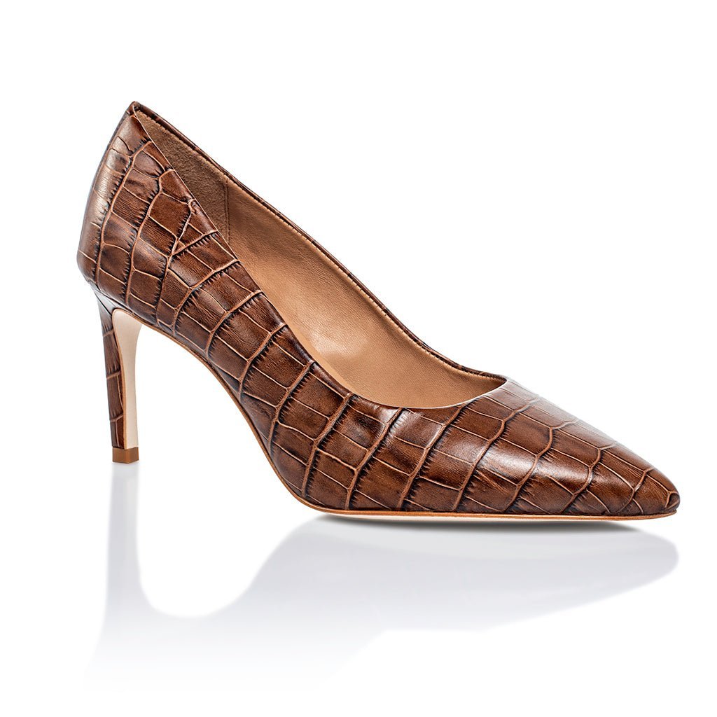 Deborah 2.0 Brown Croco - Luzilly Bridal & Apparel