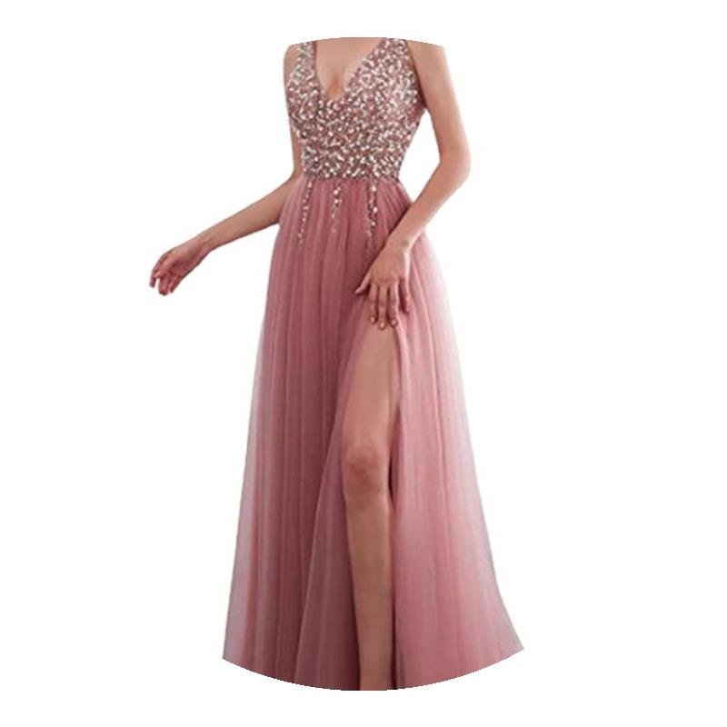 Deep V Club WeDDing DreSS Slim Women DreSSeS Office Printing - Luzilly Bridal & Apparel