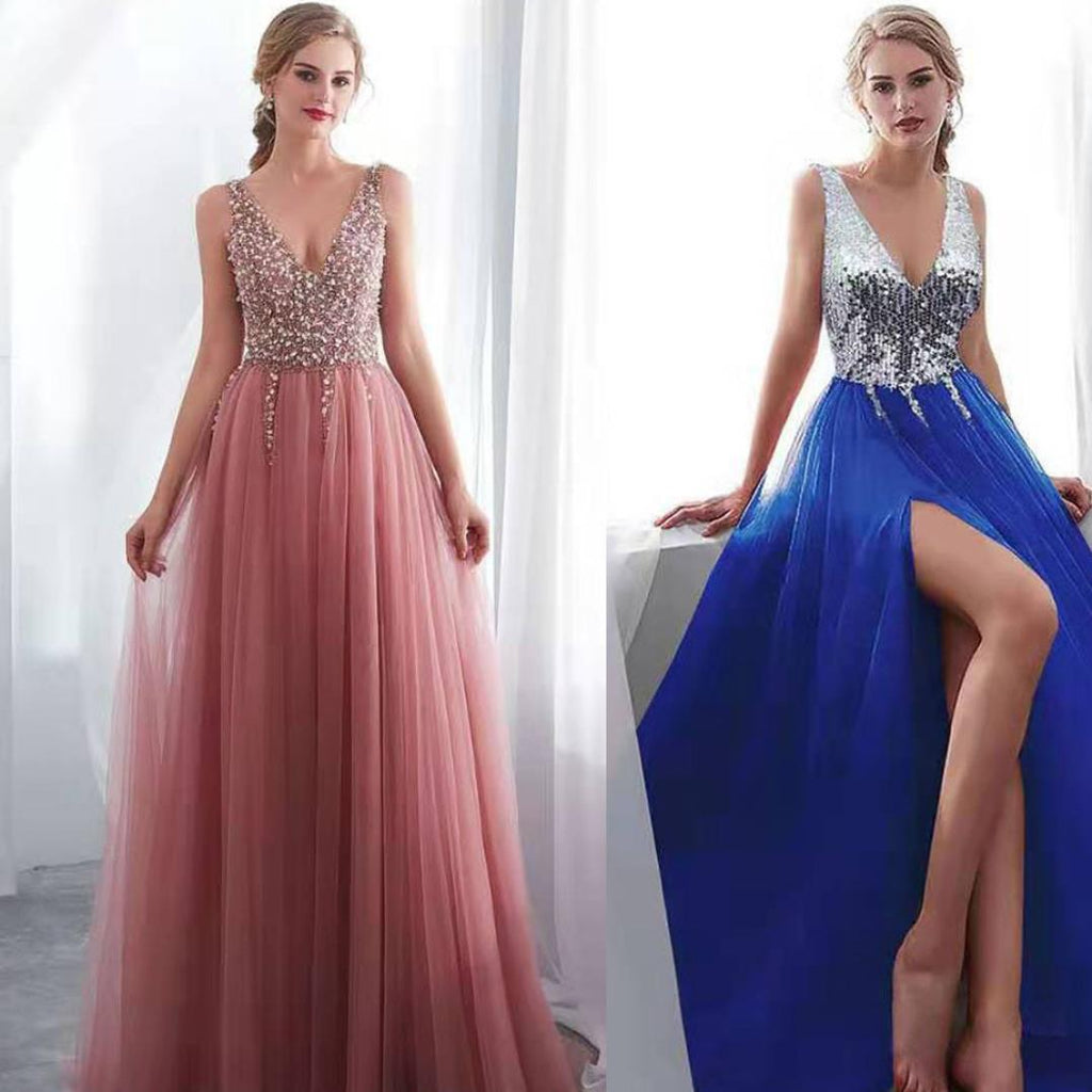 Deep V Club WeDDing DreSS Slim Women DreSSeS Office Printing - Luzilly Bridal & Apparel