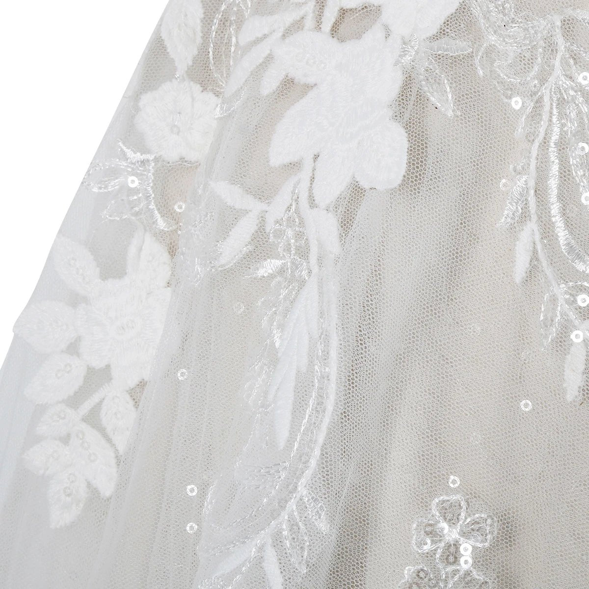 Deep V-Neck Sparkly Lace A-Line Wedding Dress - Luzilly Bridal & Apparel