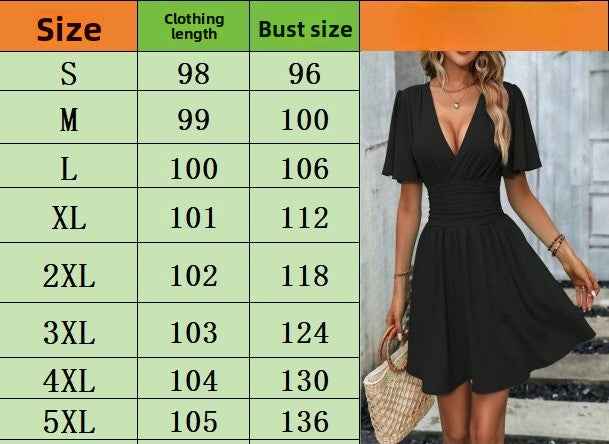 Deep v Waist Skinny Pleated Bubble Sleeve Dress Lantern Sleeve Bridesmaid - Luzilly Bridal & Apparel