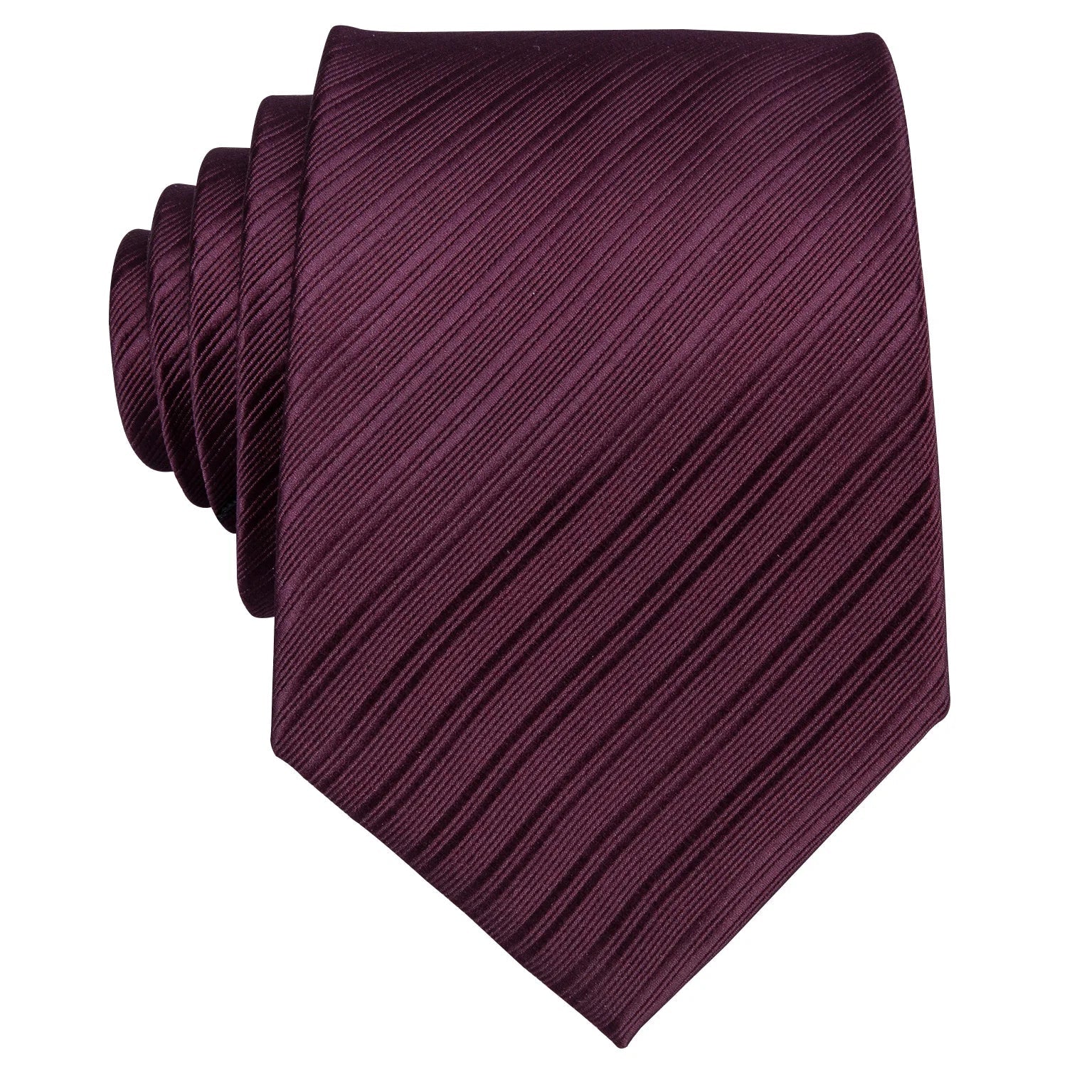Designer Mens Tie Jacquard Necktie Pocket Square Cufflinks Set Burgundy Striped for Male Men Wedding Busniess Party Ties Gift - Luzilly Bridal & Apparel