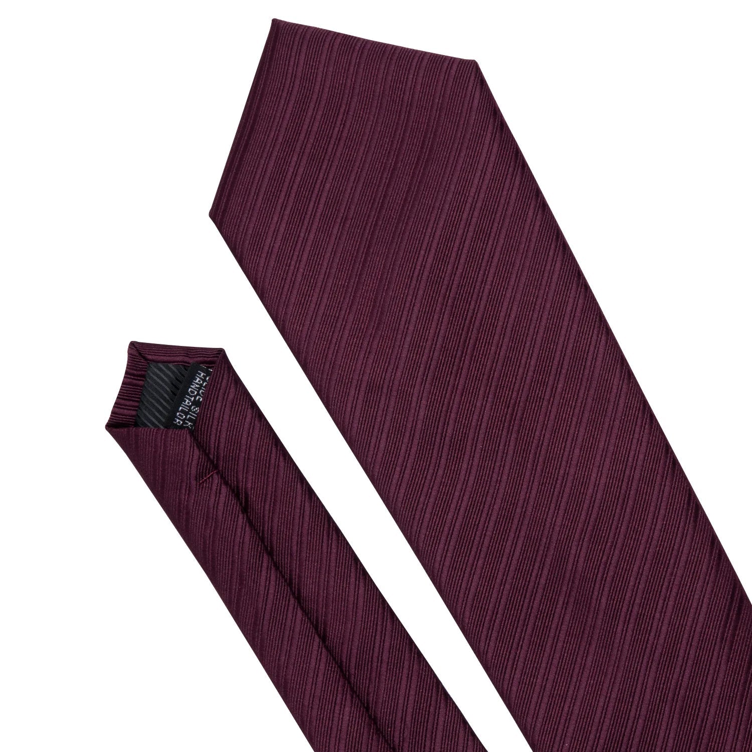 Designer Mens Tie Jacquard Necktie Pocket Square Cufflinks Set Burgundy Striped for Male Men Wedding Busniess Party Ties Gift - Luzilly Bridal & Apparel