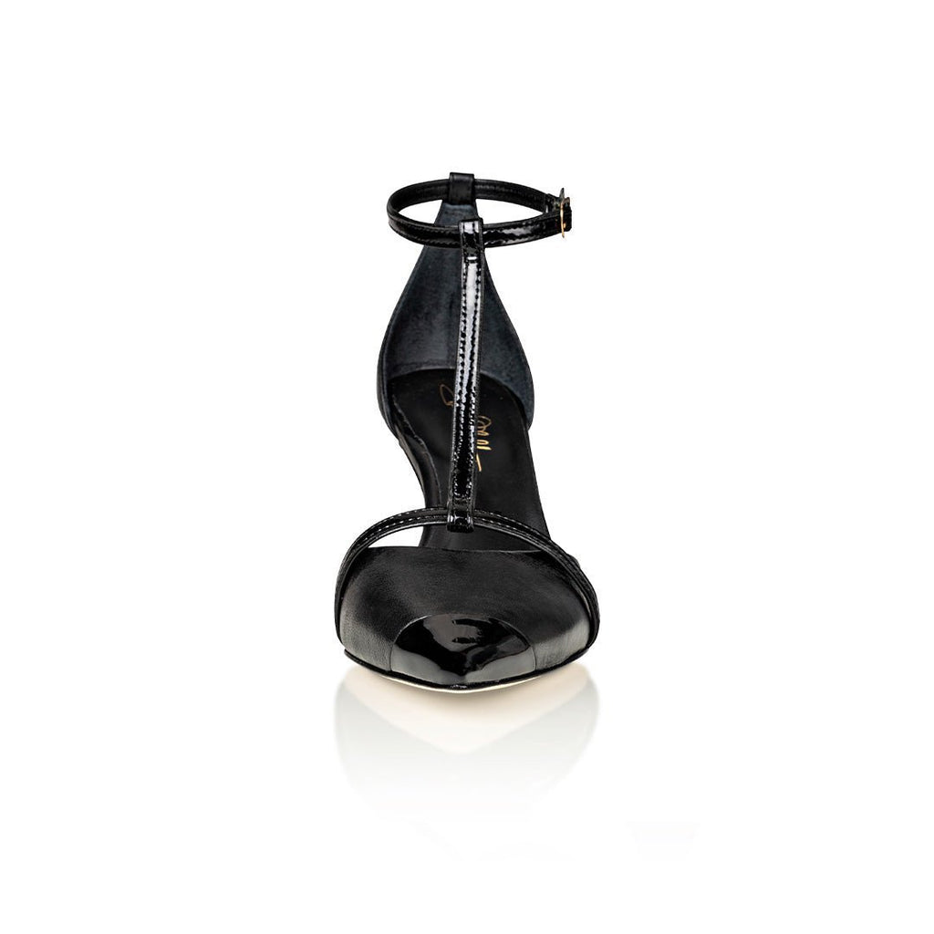 Desiree Black Nappa / Black Patent - Luzilly Bridal & Apparel
