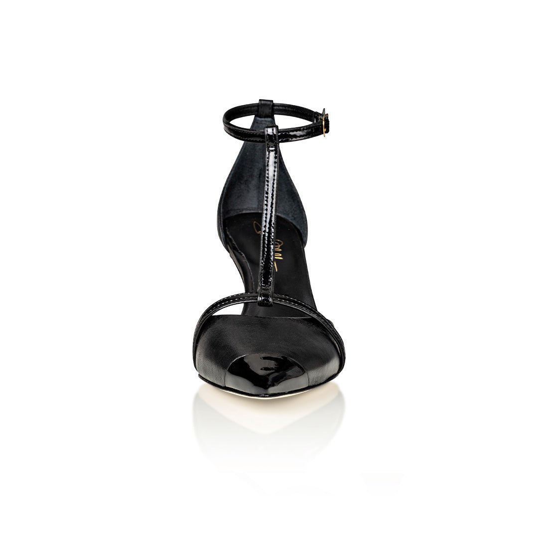 Desiree Black Nappa / Black Patent - Luzilly Bridal & Apparel