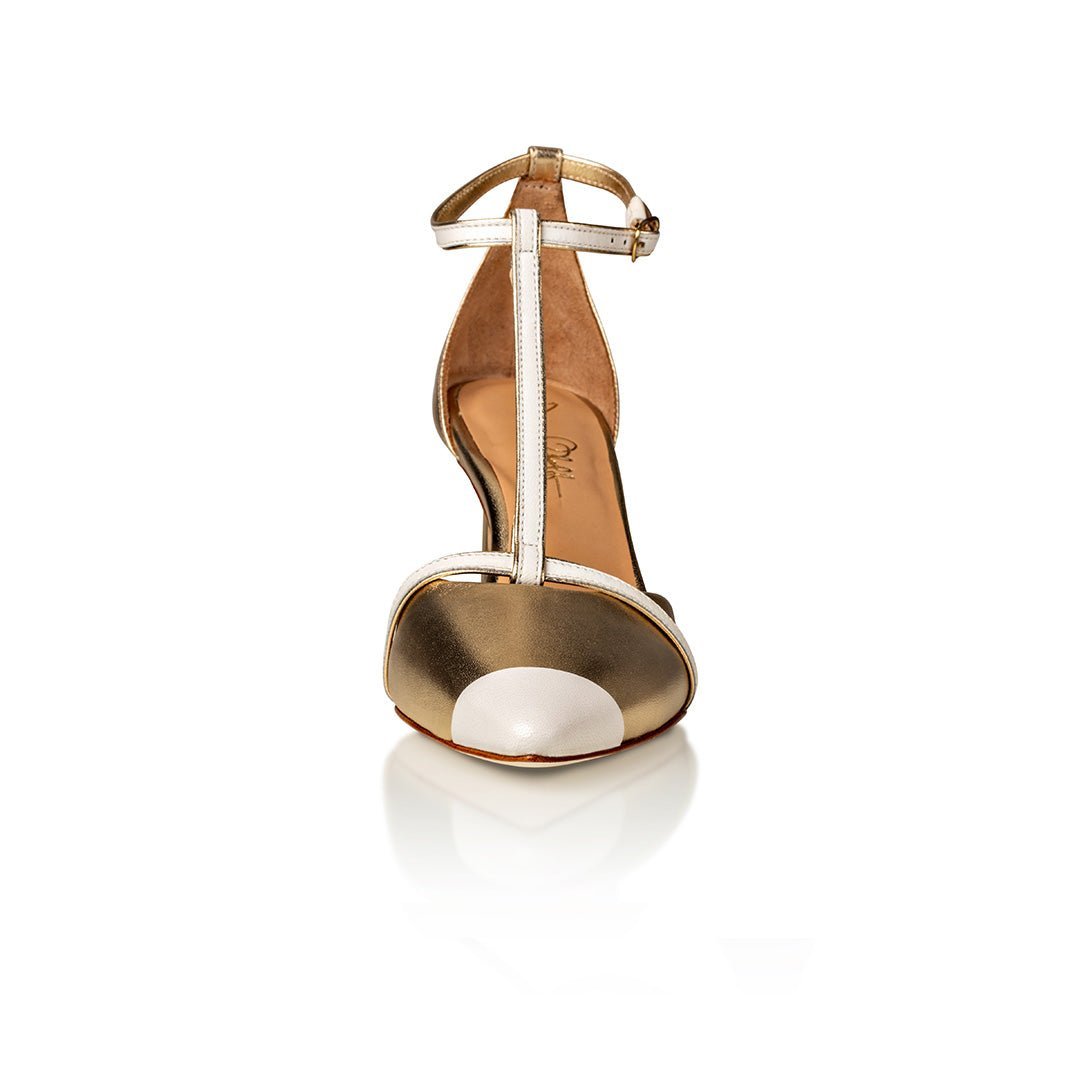 Desiree Gold / Off White Nappa - Luzilly Bridal & Apparel