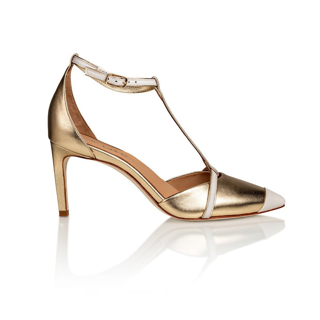 Desiree Gold / Off White Nappa - Luzilly Bridal & Apparel