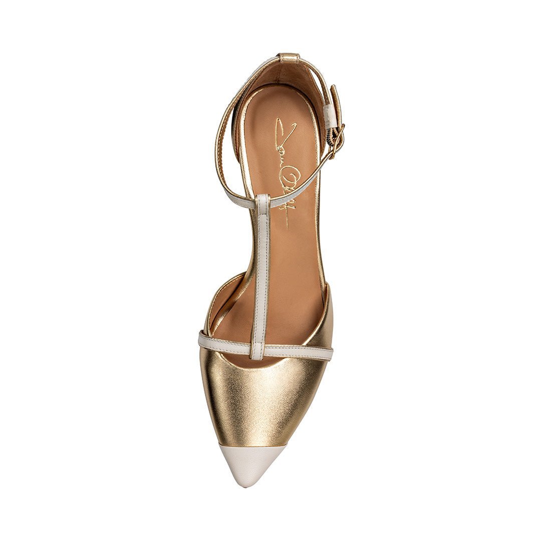 Desiree Gold / Off White Nappa - Luzilly Bridal & Apparel