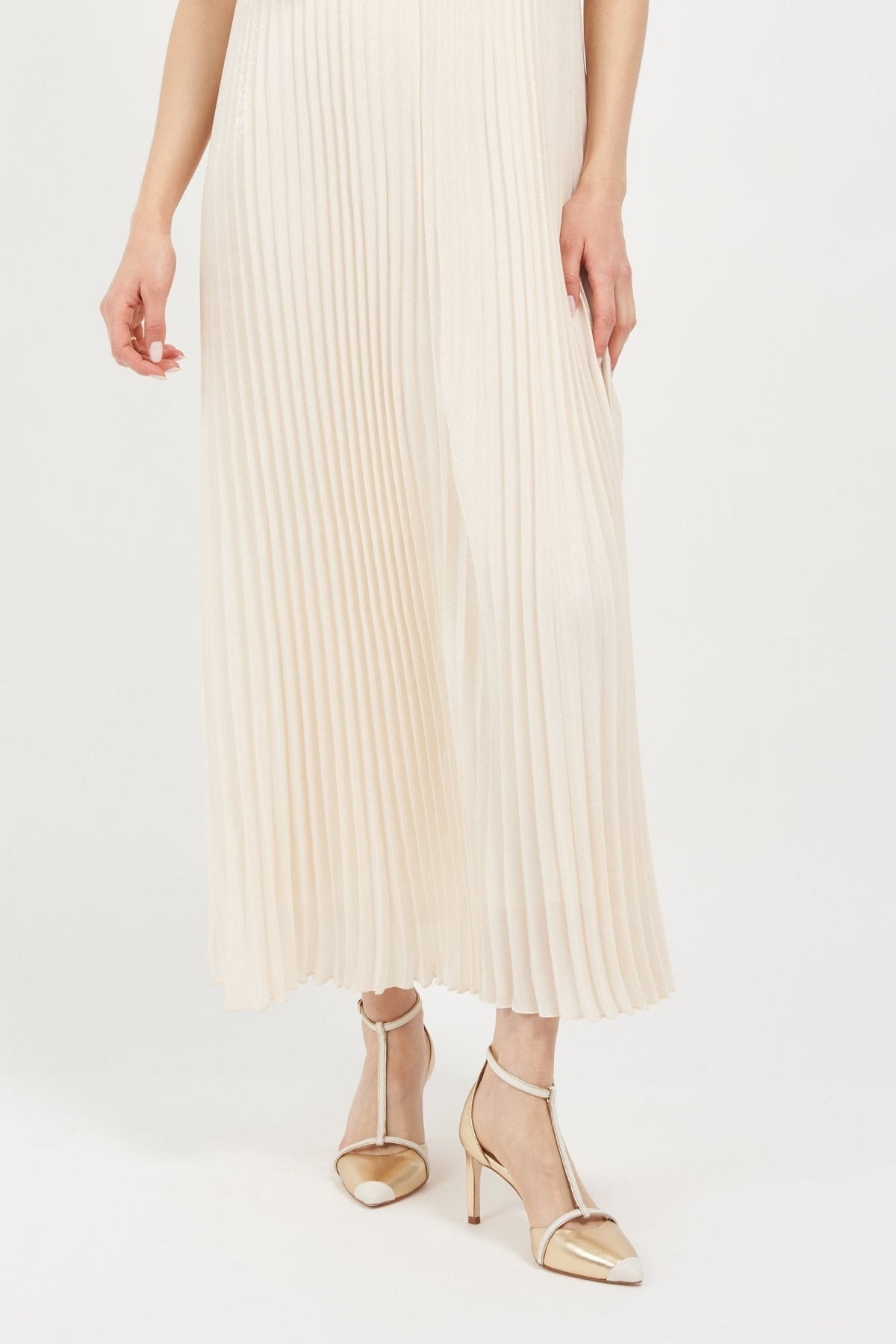 Desiree Gold / Off White Nappa - Luzilly Bridal & Apparel