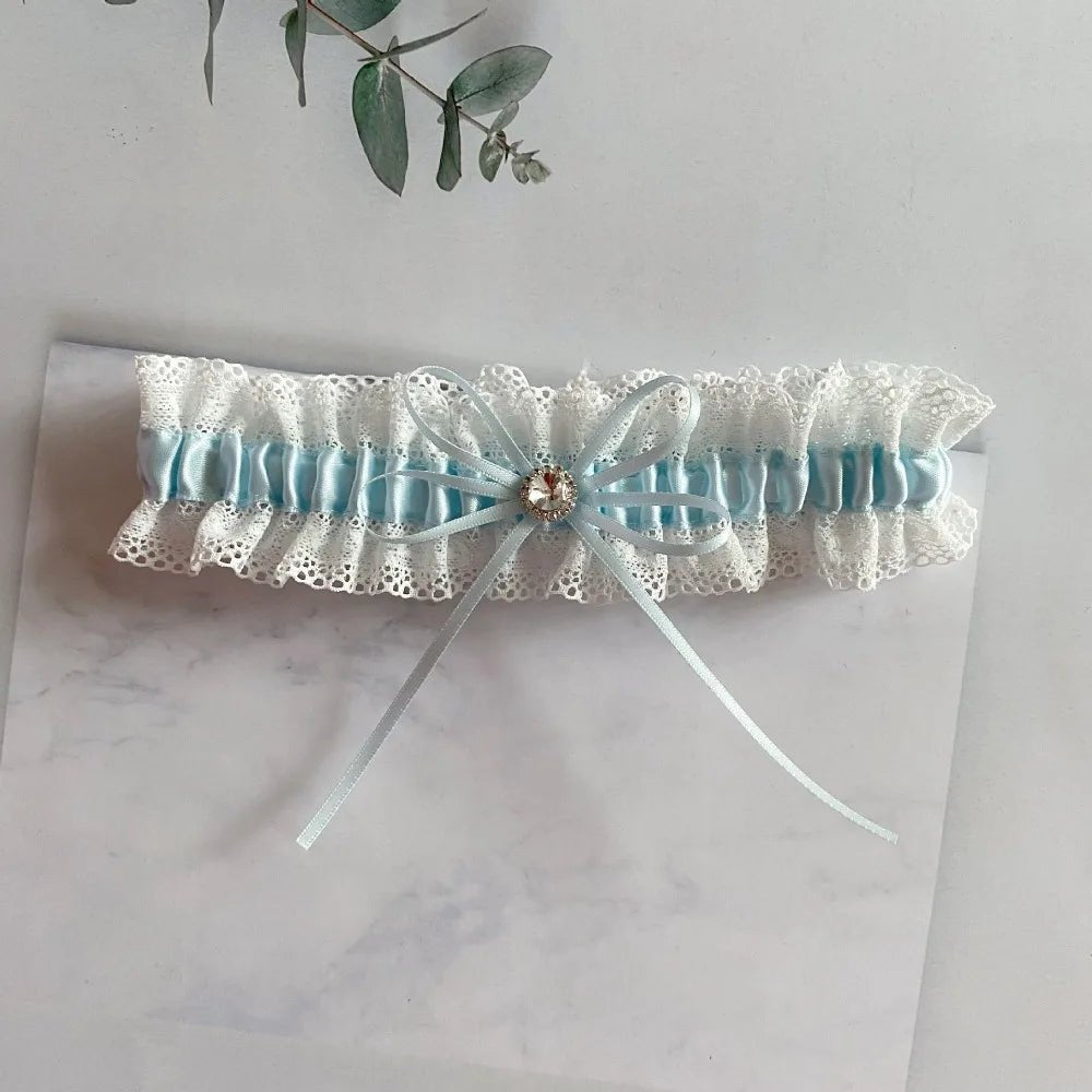 Diamond Bow Lace Bridal Garter - Luzilly Bridal & Apparel