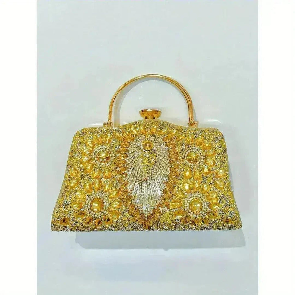 Diamond-Inlaid Convertible Evening Clutch - Luzilly Bridal & Apparel