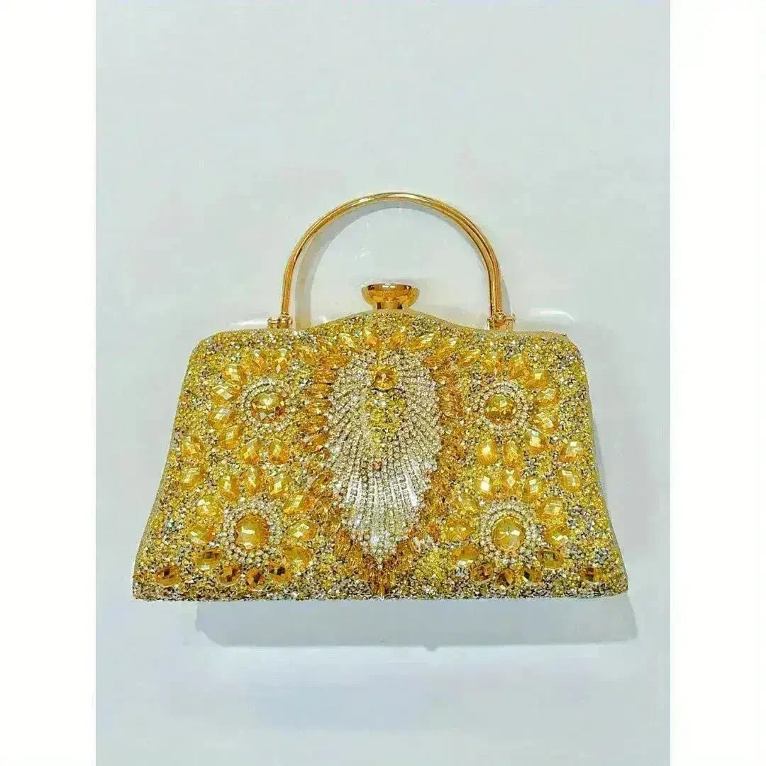 Diamond-Inlaid Convertible Evening Clutch - Luzilly Bridal & Apparel