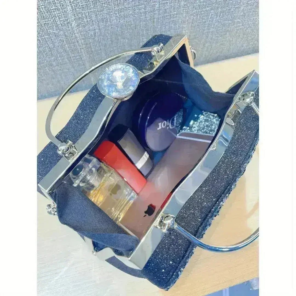 Diamond-Inlaid Convertible Evening Clutch - Luzilly Bridal & Apparel