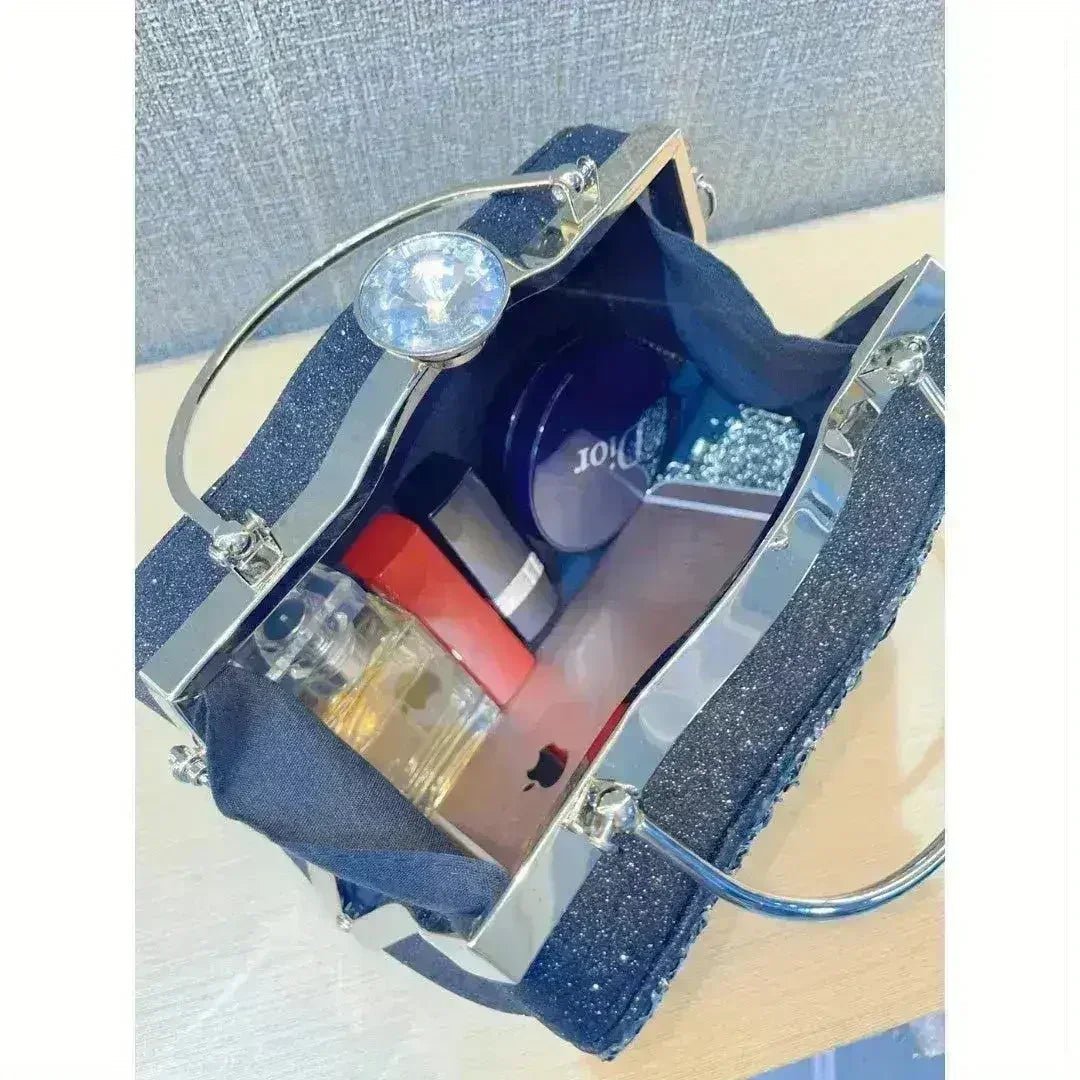 Diamond-Inlaid Convertible Evening Clutch - Luzilly Bridal & Apparel