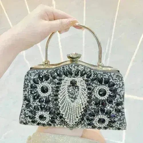 Diamond-Inlaid Convertible Evening Clutch - Luzilly Bridal & Apparel