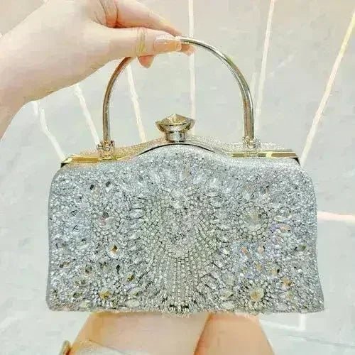 Diamond-Inlaid Convertible Evening Clutch - Luzilly Bridal & Apparel