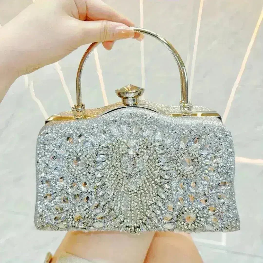 Diamond-Inlaid Convertible Evening Clutch - Luzilly Bridal & Apparel