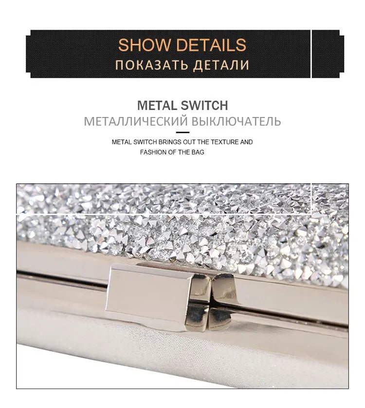 Diamond Sequin Wedding Clutch - Luzilly Bridal & Apparel