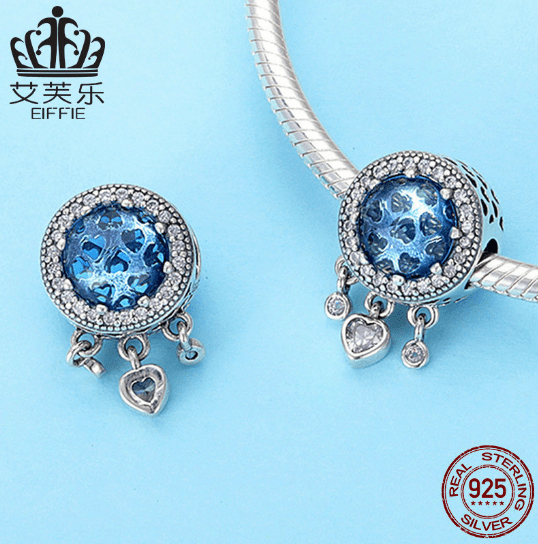 DIY Beaded Bracelet Accessories S925 Sterling Silver Blue Beads Silver Jewelry Accessories SCC724 - Luzilly Bridal & Apparel