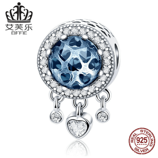 DIY Beaded Bracelet Accessories S925 Sterling Silver Blue Beads Silver Jewelry Accessories SCC724 - Luzilly Bridal & Apparel