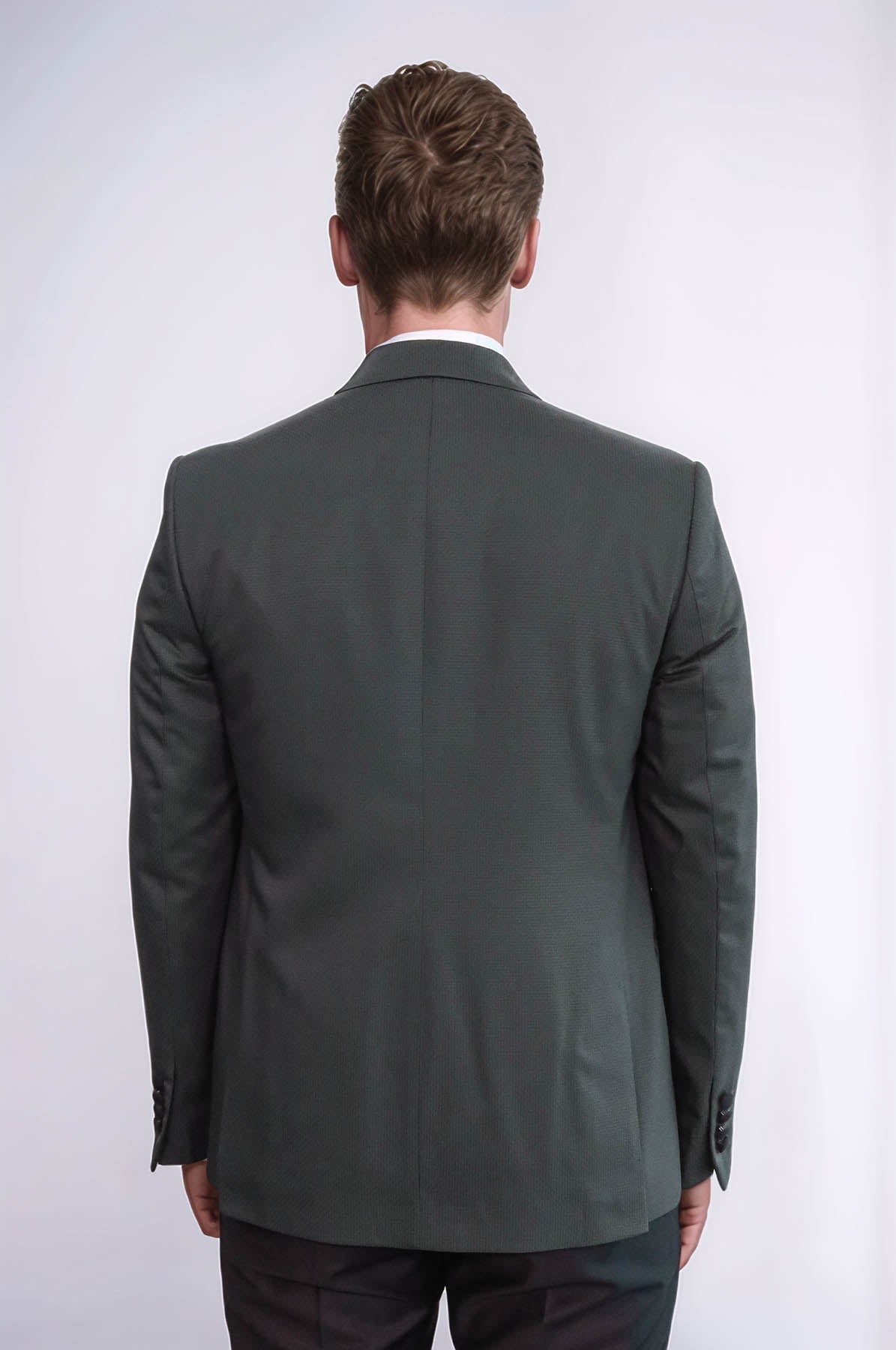 Dot Patterned Dark Green Men Tuxedo - Wessi - Luzilly Bridal & Apparel